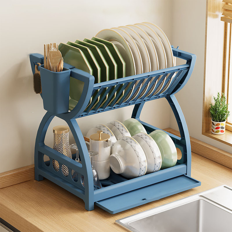 Kitchen Appliances Storage - Platzsparendes Geschirrtrockner-Regal, 1-stöckiger Küchen-Organizer mit Besteckhalter