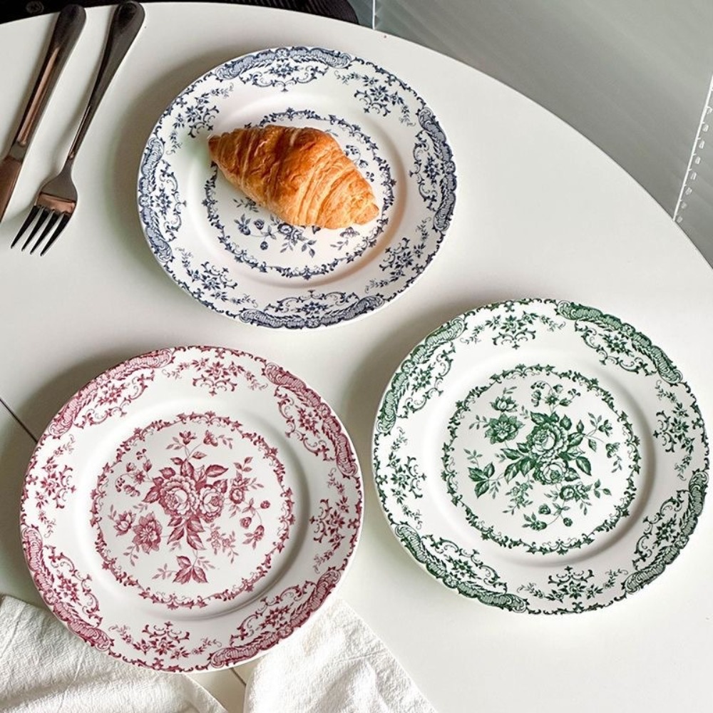 Kitchen Appliances Luxury - Dinner-Set im Retro-Nordic-Stil mit Blumenmuster, Runder