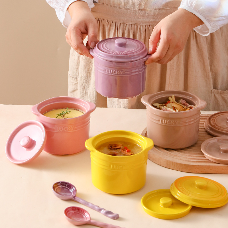 Kitchen Appliances Cooking - Keramikschale mit Doppeldeckel, Vogelnest, gedämpfte Eierschale,