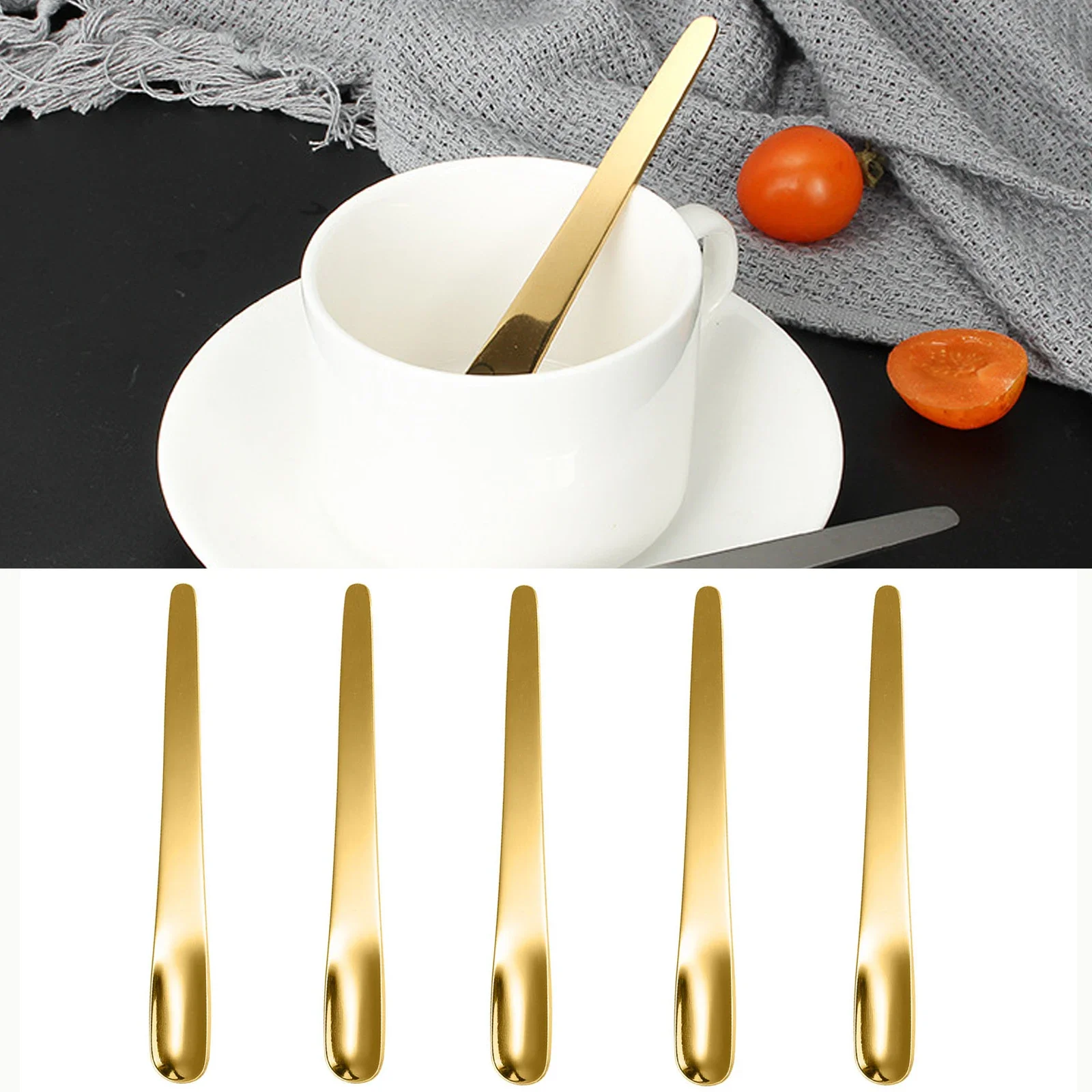 Kitchen Appliances Electronics - 5 Stück Kaffee löffel Edelstahl Flach