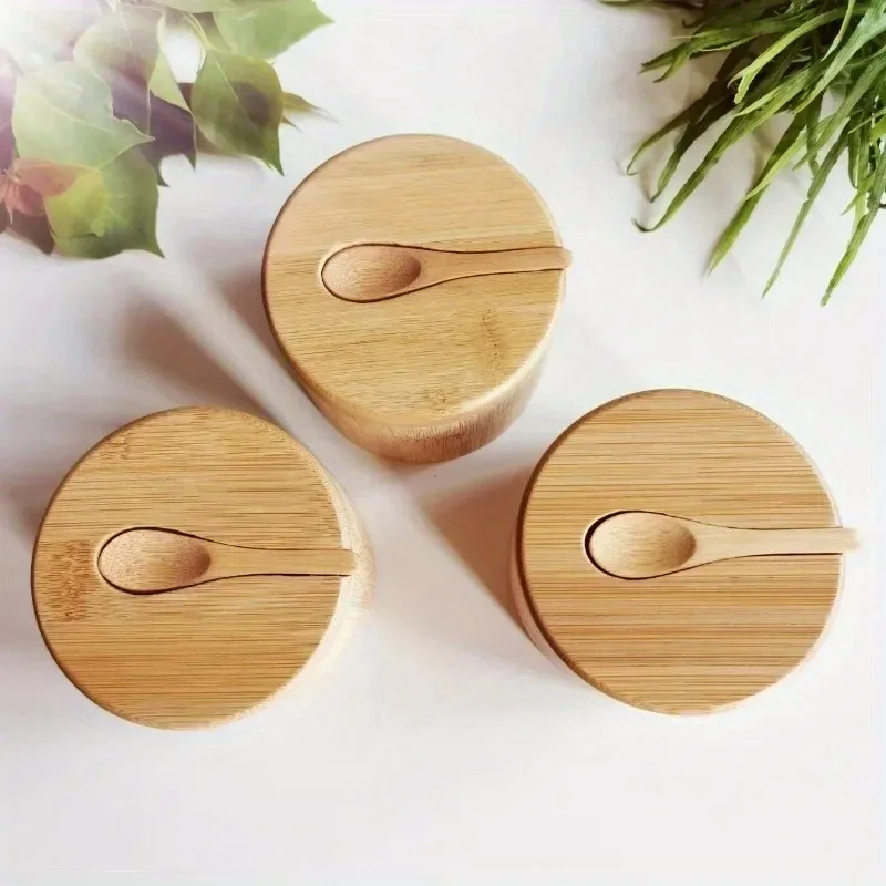 Kitchen Appliances Holder - Bambus-Salz- und Pfeffer-Gewürzdosen-Set, Gewürzbox aus Holz,
