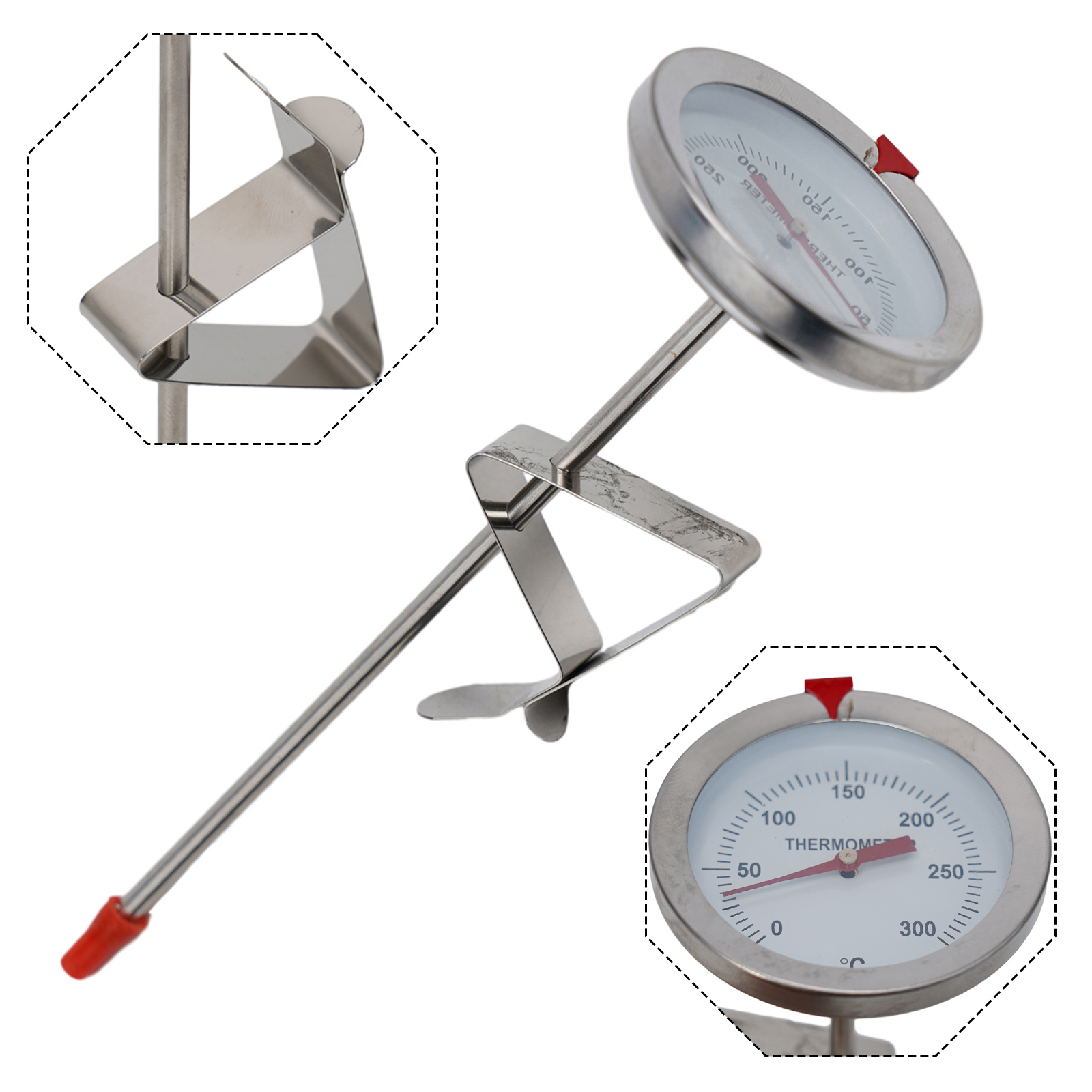 Kitchen Appliances Cooking - Edelstahl-Sondenthermometer, Küchenutensilien, Kochtemperaturmessgerät, 0–300 ℃ Milch,