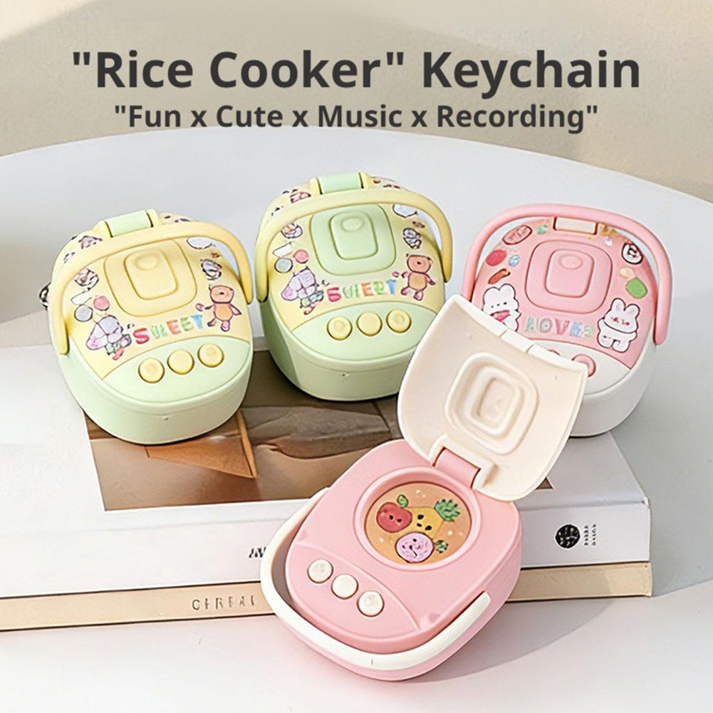 Kitchen Appliances For Gift - Niedlicher Mini-Reiskocher-Schlüsselanhänger, Cartoon-Rekorder-Spielzeug-Schlüsselanhänger-Taschenanhänger-Dekoration, Süße Küchengeräte-Taschenanhänger-Geschenke