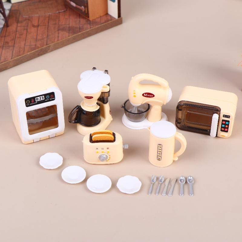 Kitchen Appliances For Gift - 1 Set 1:12 Miniatur-Kaffeemaschine mit Eierschläger,