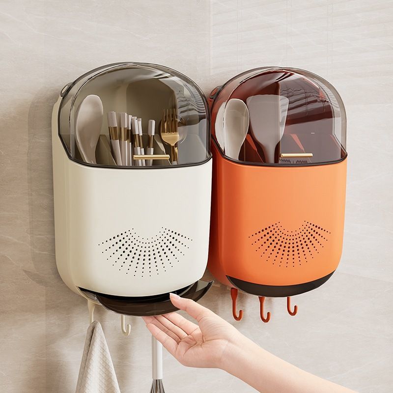 Kitchen Appliances Storage - Schlanker Staubdichter Besteckhalter mit Haken, Ästhetischer
