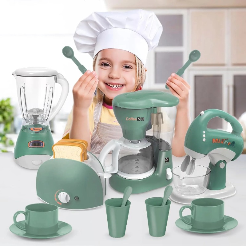 Kitchen Appliances For Gift - Spielküchen-Geräte-Set mit Sound & Licht: Kaffeemaschine,